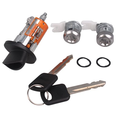 Ignition Switch Lock Cylinder Door Lock Cylinder Compatible with Ford F150 1997-2003 Ford F250 F350 1997-2007 Ford Excursion 2000-2005 Replace OE# LC6177 + DL5885 X2 + 597638(No Chip)