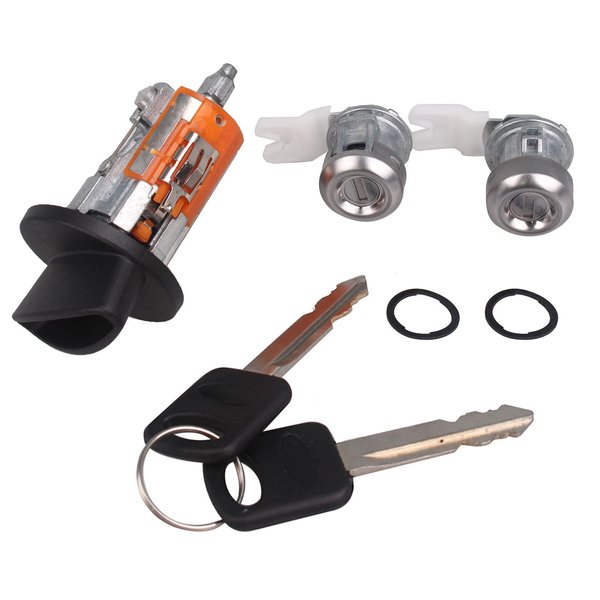 Ignition Switch Lock Cylinder Door Lock Cylinder Compatible with Ford F150 1997-2003 Ford F250 F350 1997-2007 Ford Excursion 2000-2005 Replace OE# LC6177 + DL5885 X2 + 597638(No Chip)