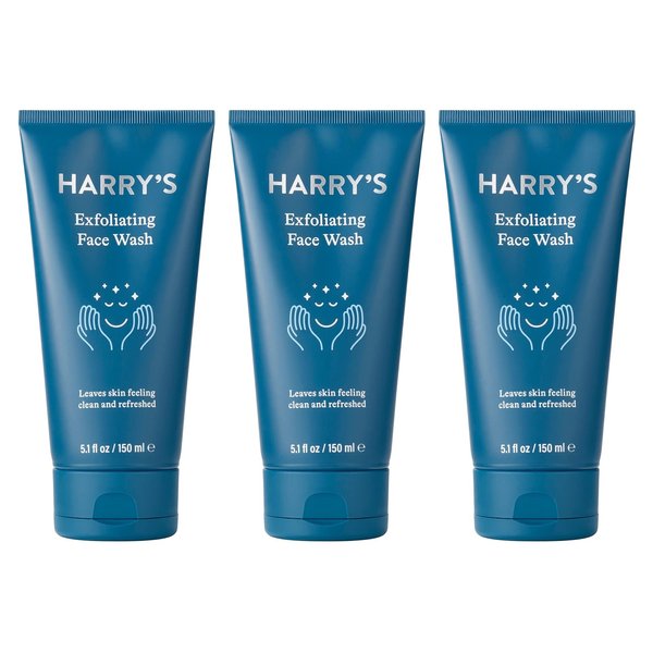 Harry's Face Wash for Men, Gentle Formula with Eucalyptus and Peppermint, 5.1 Fl. Oz, Pack of 3