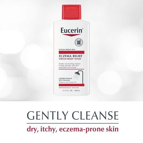 Eucerin Eczema Relief Cream Body Wash, Eczema Body Wash with Colloidal Oatmeal, Ceramide-3 and Licorice Root Extract, 13.5 Fl Oz Bottle