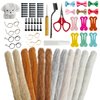 12 Pcs Extra Long Pipe Cleaners Craft Supplies Kit, Fuzzy Material Chenille Stems, Kids Creative DIY Crafts Pipe Cleaners Making Puppies and Other Animals