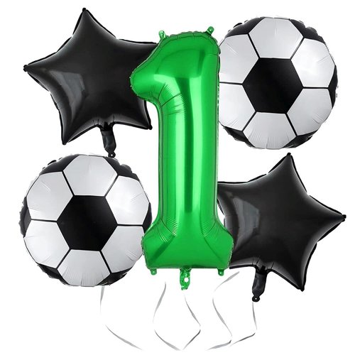 Soccer Balloons First Birthday Decorations for Boy, Soccer Birthday Party Balloons World Cup Soccer Sports Theme Party Decorations Supplies Favors 1st Anniversary Decor Foil Mylar Green 1 Balloon
