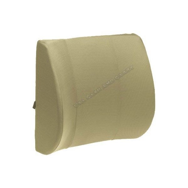 PrimeTrendz Orthopedic Wedge Lumbar Support Back Cushion Pillow Memory Foam & Synthetic (PU) Leather. This Lumbar Support is Perfect for The Office Chair or The car by USA Cash and Carry TM (Beige)