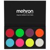 Mehron Makeup Paradise AQ Face & Body Paint 8 Color Palette (Neon UV Glow) - Face, Body, Black Light Makeup Palette, Special Effects, UV Glow, Rave Accessories, Halloween, and Cosplay