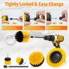 AstroAI Drill Brush Attachment Set 6 Piece Power Scrubber Cleaning Kit with Extend for Car Detailing, Bathroom Surfaces, Kitchen, Shower, Car Wheels, Seats, Tile, Floor, Grout All Purpose - Yellow