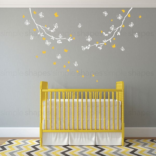 Butterfly Branches Wall Decal - Scheme B - by Simple Shapes ®