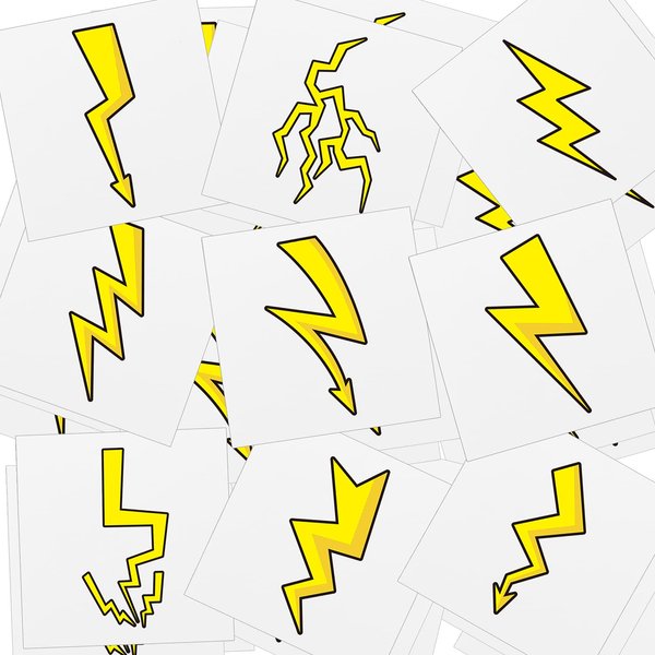 144 Pieces Lighting Bolt Tattoos Lightning Bolt Stickers Lightning Bolt Hand Temporary Tattoos Accessories Apparel Accessories for Birthday Party Favor Decorations,9 Styles