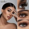 NATUHANA W Shaped Clover Eyelash Extension 5D Premade Fans 0.07mm L Curl 8-14 Mixed Tray Volume Lash Cluster W Lashes Supplies Lash Extensions (5D brown;0.07 L, 8-14 MIX)