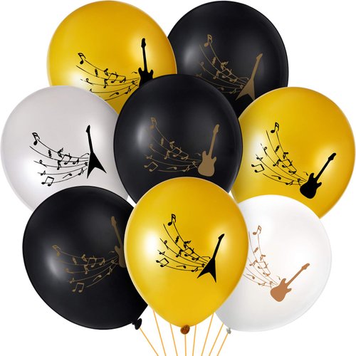 48 Pieces Guitar Latex Balloons Assorted Colored Party Balloons for Wedding Baby Shower Birthday Party Decoration, 12 Inches