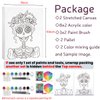 VALLSIP 2 Pack Paint and Sip Canvas Painting Kit Pre Drawn Canvas for Painting for adults Stretched Canvas Couples Games Date Night Anniversary Gifts Paint Party Supplies Favor Day of the Dead (8x10)