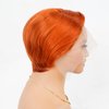 Wiggins Hair Pixie Cut Wig Human Hair Short Bob Wig Human Hair Orange Pixie Cut Wig For Black Women Straight 13x4x1 T Part Wig #350 Color Pixie Cut Wig Lace Front Wigs Human Hair Bob Wigs 6 Inch