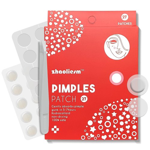 Pimple Patches for Face, Hydrocolloid Acne Patch - Clear Invisible Spot Cover, Blemishes, Zits Oil Absorbing Patch, Breakouts Spot Treatment for Skin Care, Facial Sticker, 2 styles (27 Count)