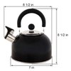 Lily's Home 2 Quart Stainless Steel Whistling Tea Kettle, the Perfect Stovetop Tea and Water Boilers for Your Home, Dorm, Condo or Apartment. (Black)