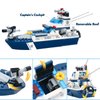 COGO MAN City Police Patrol Boat Building Blocks with Race Boat, Coast Guard Ship Cop Chase Crook Boat Building Toys, Police Toy Gift for Boys Kids Aged 6-12, 285 Pieces