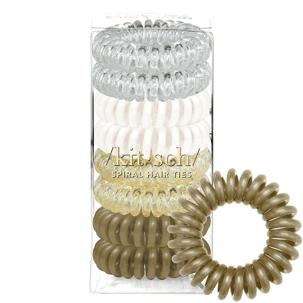 Kitsch Spiral Hair Ties for Women - Coil Hair Ties for Thick Hair | No Crease Hair Tie | Spiral Hair Ties No Damage | Hair Coils & Phone Cord Hair Ties for Thin Hair, Hair Ties Spiral, 8 pcs (Blonde)