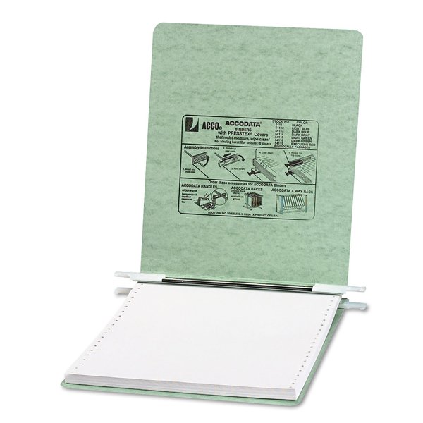 ACCO Pressboard Hanging Data Binder, 9.5 x 11 Inches Unburst Sheets, Light Green (54115)