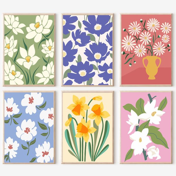 cupmod Flower Paint by Numbers for Adults Kids Beginners,Easy Acrylic Paint by Number Kits on Canvas Without Frame,Oil Painting Kits Gift for Home Wall Decor 9.8x13.7inch
