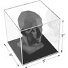 Cliselda Fully Assembled Acrylic Display Case with Black Base 5x5x5 in, Clear Square Acrylic Box Cube Small Acrylic Storage Containers, Dustproof Plastic Display Box for Collectibles Action Figures