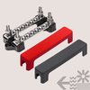 True Mods 4" Ground/Power Distribution Terminal Block Battery Bus Bar Set [Max. 300V AC/48V DC] Negative/Positive Insulated Electrical Busbar Connector for Auto Marine Car Trailer RV Boat - Black/Red