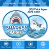 cocomigo 197 Pcs Shark Birthday Party Decorations Tableware Set, Shark Party Supplies Include Banner, Plates, Tablecloth, Cake Topper and Balloons Etc, for Shark Themed Decorations Serves 25 Guests
