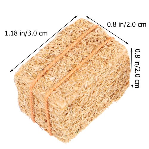TOYANDONA 4pcs Dollhouse Haystack Miniature Haybales Faux Bale Micro Landscape Decoration Small Hay Bales Miniature Simulation Hayrick Hay Bale Cake Toppers Grass Bag Decoration Doll House