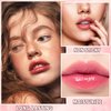 ZHISHUDL Plumping Lip Oil Lip Glow Oil Lip Gloss Oil Lip Stain Long Lasting Hydrating Non-sticky Big Brush Head Glitter Shine Clear Lip Oil Tinted for Lip Care -015 Cherry Red