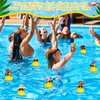 VercanMonth 20 Pcs Rubber Ducks with Wig and Black Glasses Squeaky Duck Bath Toy Small Rubber Duckies Bulk Cute and Funny Bathtub Toys for Summer Pool Birthday Gifts Holiday Party Favors (Classic)