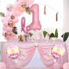 32 Inch 1 Balloon Number, Pink Balloons, Pink Gold White Confetti Latex Balloons Foil Balloons Mylar Balloons Number 1 Balloons for Anniversary Supplies Kids Birthday Party (Pink, 1)
