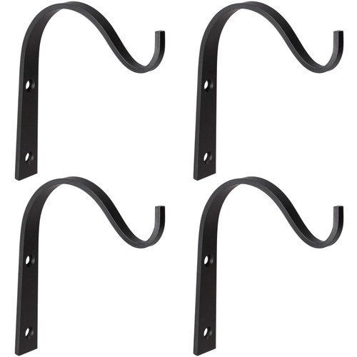 Mkono 4 Pack Iron Wall Hooks for Hanging Plant Lanterns, Plant Hanger Fence Metal Bracket for Bird Feeders, Wind Chimes, Mason Jar Sconces, Light Outdoor Indoor Rustic Home Decor, 6 Inch