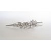 Generic Silver alligator butterfly and ribbon hair claw clip with clear and AB crystals