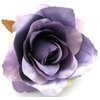 4 1/2 inch Shiny Lavender Poly Silk Rose Flower Brooch Pin with Locking Bale