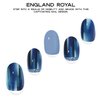Adora Couture Semi Cured Gel Nail Strips |30pcs Blue Glossy with Glitter & Reverse French Reserve Gel Nail Sticker Nail Wraps for Women | Gel Stickers for Nails UV Light Required (England Royal)