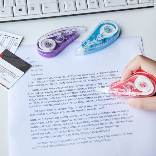 STATIONERY ISLAND White Out Correction Tape Pocket Roller Whiteout Mouse Erase Tape for Note Taking, Marking, Crafting, Bullet Journal – 5m x 5mm (16.4ft x 0.2") Pack of 8