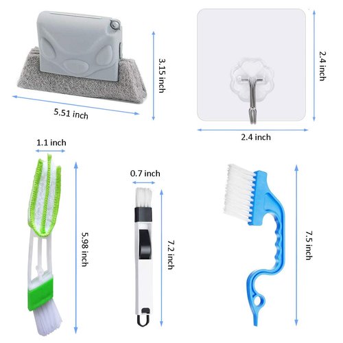 Magic Window Cleaning Brush,Window Groove Cleaning Brush Set，Hand-held Groove Gap Cleaning Tools,Window Blind Sliding Door Track Cleaner Duster Brush for Tile Lines Car Vents Keyboard（8Pcs）