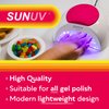 SUNUV SUN2C 48W UV Light for Nails,UV LED Nail Lamp with 4 Timer Settings,LED Nail Light Compatible with All Gel Types, Quick Drying Nail Dryer Pink