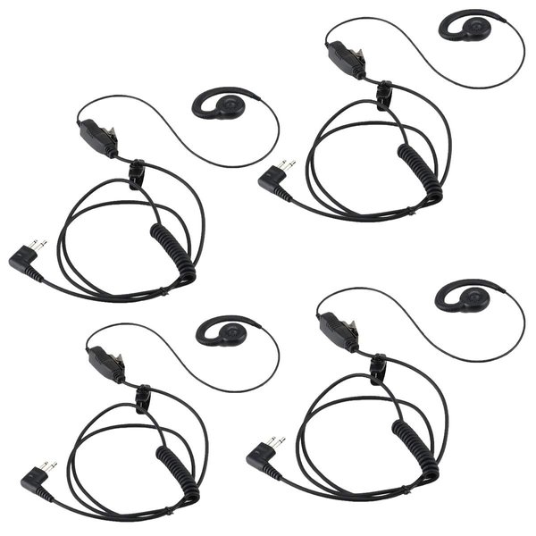 HWAYO Walkie Talkie Swivel Earpiece with Microphone and PTT for Motorola Two Way Radio - Motorola Swivel Earpiece Compatible with Walkie Talkies CLS1410, CLS1100, HKLN4604A (4 Pack)