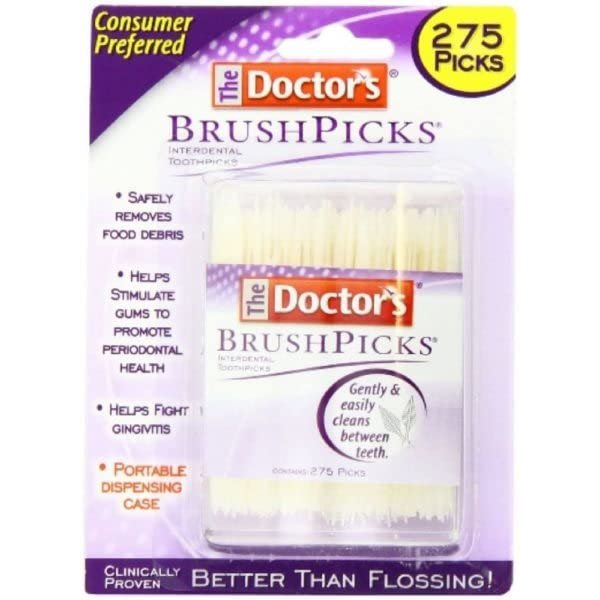 The Doctor's BrushPicks Interdental Toothpicks, 275 Picks (Pack of 2)