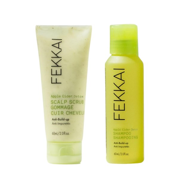 Fekkai Apple Cider Detox Scrub (2 oz) + Apple Cider Detox Shampoo (2 oz) - Free of Sulfates, Parabens, Phthalates - Vegan, Cruelty-Free