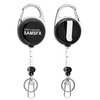 SAMSFX Tape Measure Retractor Fly Fishing Zinger Retractors Carabiner Style Clip on Back Tether Tools Badge Holder (2PCS in Pack)
