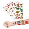 96PCS Merry Christmas Temporary Tattoos Theme Birthday Party Decorations Supplies Favors Decor Cute Funny Xmas Santa Claus Snowflake Tattoo Stickers Gifts for Kids Girls Boys Prizes Carnival New Year