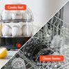 bella Rapid Electric Egg Cooker and Omelet Maker with Auto Shut Off, for Easy to Peel, Poached Eggs, Scrambled Eggs, Soft, Medium and Hard-Boiled Eggs, 14 Egg Capacity Tray, Double Tier, Black