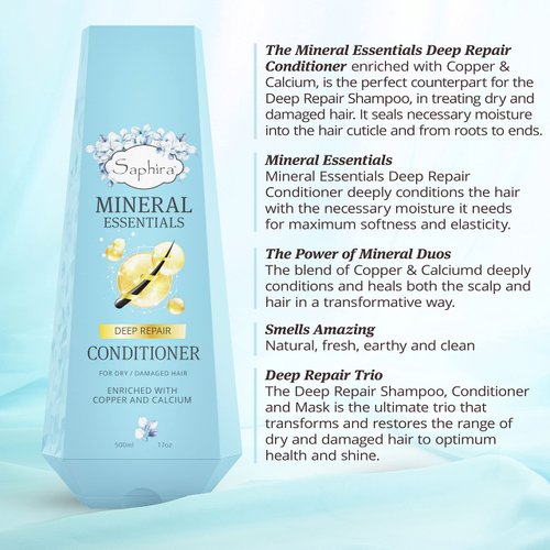 MINERAL ESSENTIALS Deep Repair Conditioner for Dry and Damaged Hair, Heals the Scalp, Roots, Strands and Ends, 17 Ounce