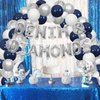 Wonmelody Denim and Diamonds Bachelorette Party Decor Denim & Diamonds Balloon Banner Navy Blue and Silver Balloon Garlands Kit Diamond and Pearls New Jeans Party Supplies for Jewelry Bridal Shower