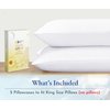 California Design Den King Size Pillowcase Set - 400 Thread Count, 100% Cotton Sateen, Luxury Set of 2 Pillow Covers, Breathable, Cooling, Soft for Comfortable Quality Sleep - Bright White