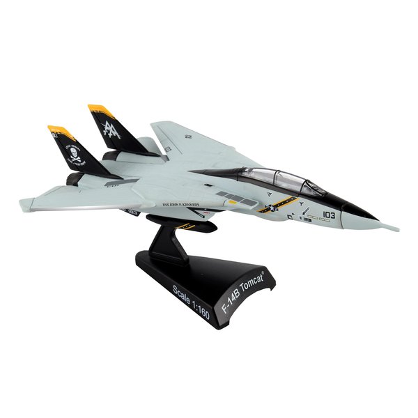 Daron Worldwide Trading Postage Stamp F-14 Tomcat Vf-103 Jolly Rogers 1/16o Scale Airplane Model, 144 months to 1000 months, Black