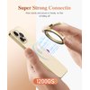 GVIEWIN Magnetic Phone Ring Holder, Compatible with MagSafe Phone Grip with Adjustable Stand, Magnet Phone Ring Kickstand for iPhone 16 Pro Max/Plus/15/14/13/12 Series/Other Phones (Glitter/Gold)