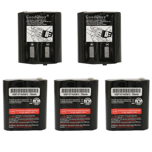 GoodQbuy 5Pcs 700mAh 3.6V Replacement Ni-MH Two-Way Radio Battery Packs for Motorola Talkabout Radios MS350R MT350R EM1000 MC220R MR355 FV800 T4800