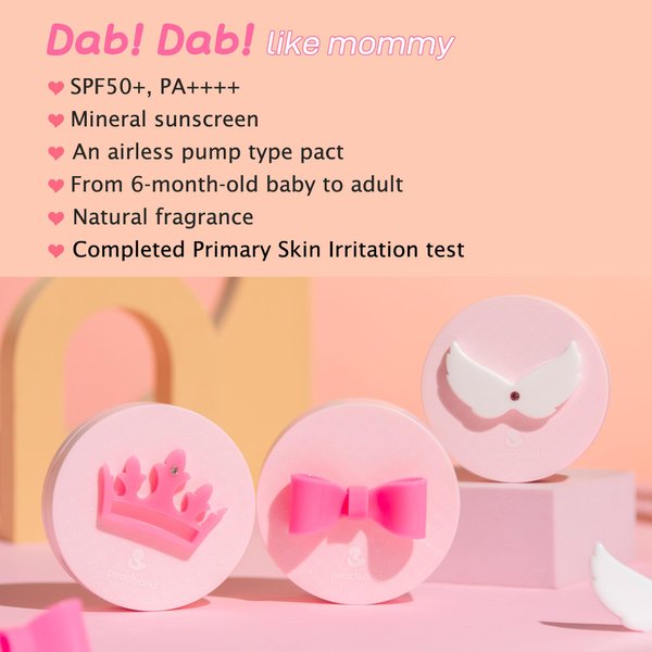 Peachand Baby Kids Mineral Sun Cushion SPF50+ PA++++ (Pink Ribbon)