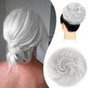 Mitrygreen Messy Hair Bun Piece Extension Elastic Rubber Band Synthetic Chignon Hair Accessories Hair Piece for Women Girls Kids Silver Gray