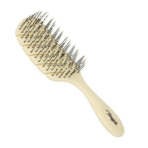 Tangols Detangling Hair Brush -100% Eco-Friendly Detangler Hair Brush w/Ultra-Soft Anti Knot Nylon Bristles for Women,Men,Kids-All Hair Types, Dry & Wet Hair(Yellow)